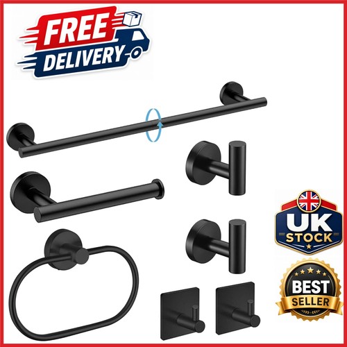 Black bathroom accessories set - black,