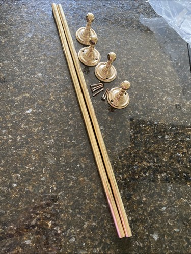Brass wall mounted towel rail - wall-mounted,