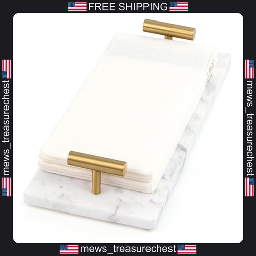 Marble guest towel holder tray - guest,
