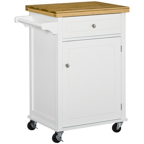 Homcom rolling kitchen cart - rolling,