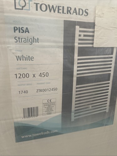 Straight white towel - straight, rail