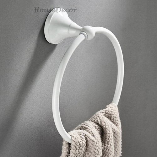 White bathroom towel holder - bathroom,